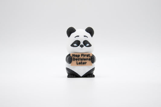 Panda AWA sign reading Nap First Obligation Later