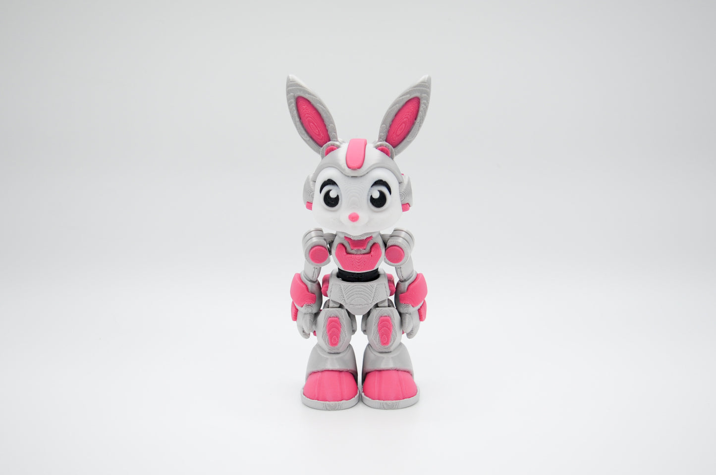 Pink bunny bot articulated 3D printed figure by InnovaShawn