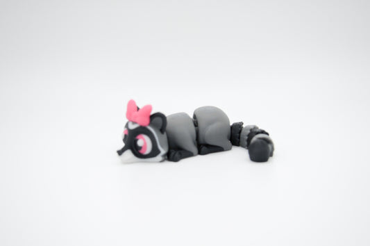 Mini raccoon with bow 3D printed figure