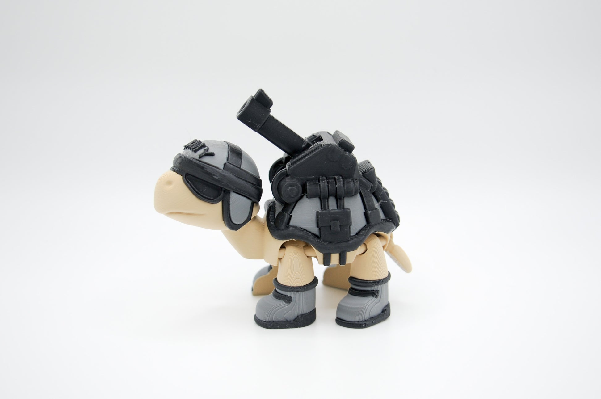 Army themed hybrid turtle 3D printed figure by InnovaShawn