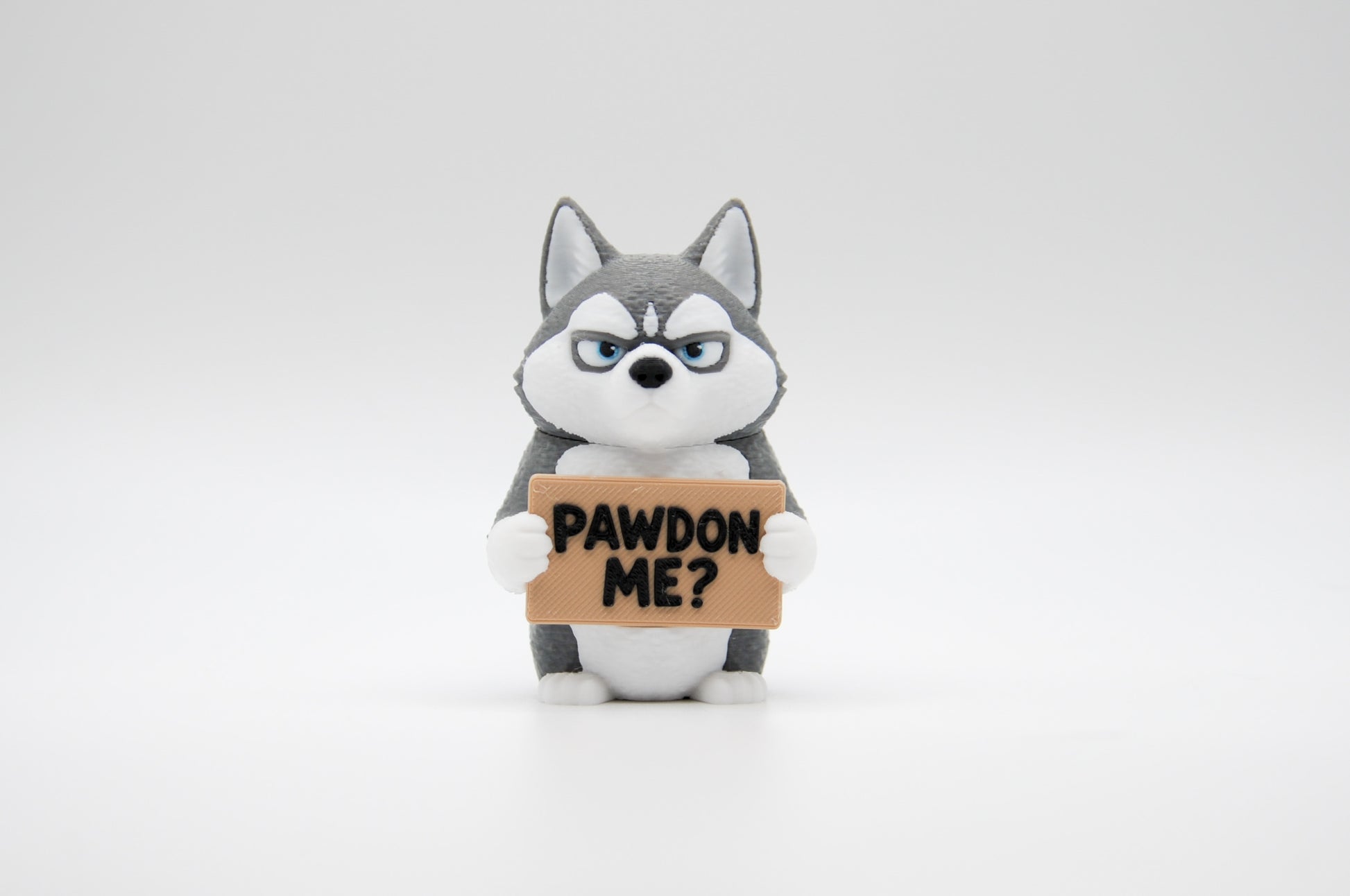 Husky AWA sign reading Pawdon Me