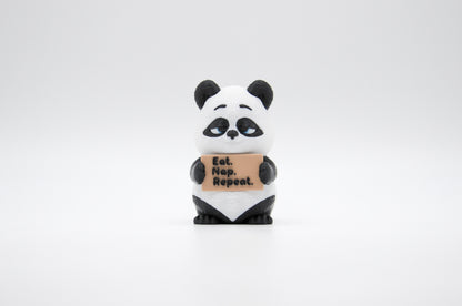 Panda AWA sign reading Eat Nap Repeat
