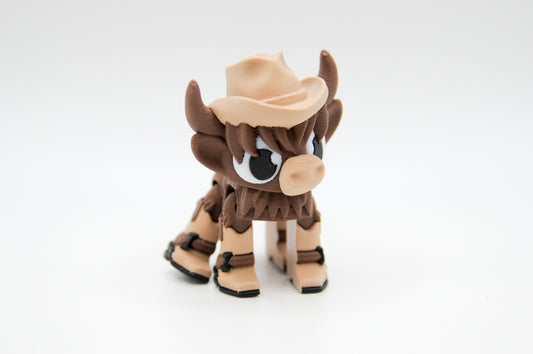 Cowboy bull 3D printed figure