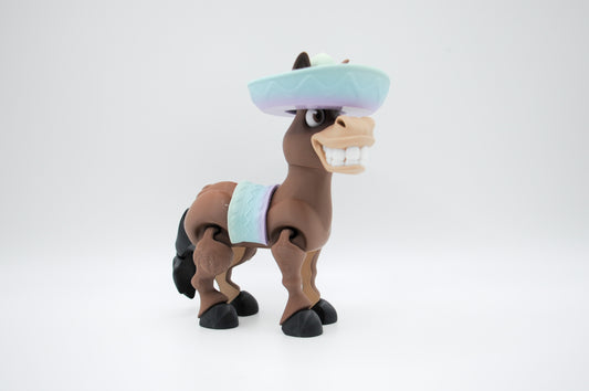 Cowboy horse articulated 3D printed figure