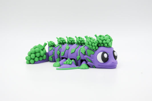 Grape Dragon articulated 3D printed mini dragon figure