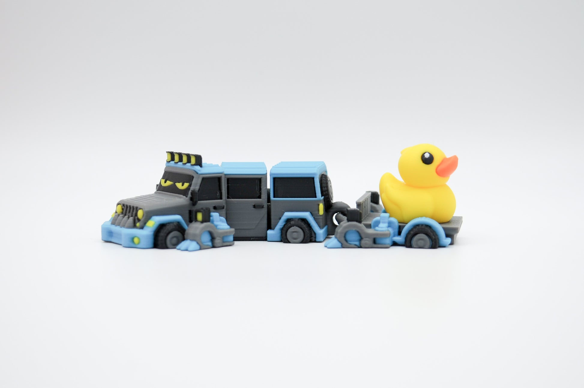 Alternate view of blue Jeep Dragon 3D printed figure