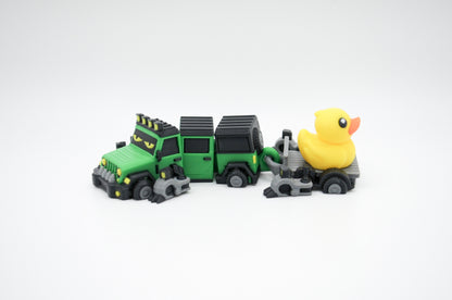 Green Jeep Dragon articulated 3D printed figure