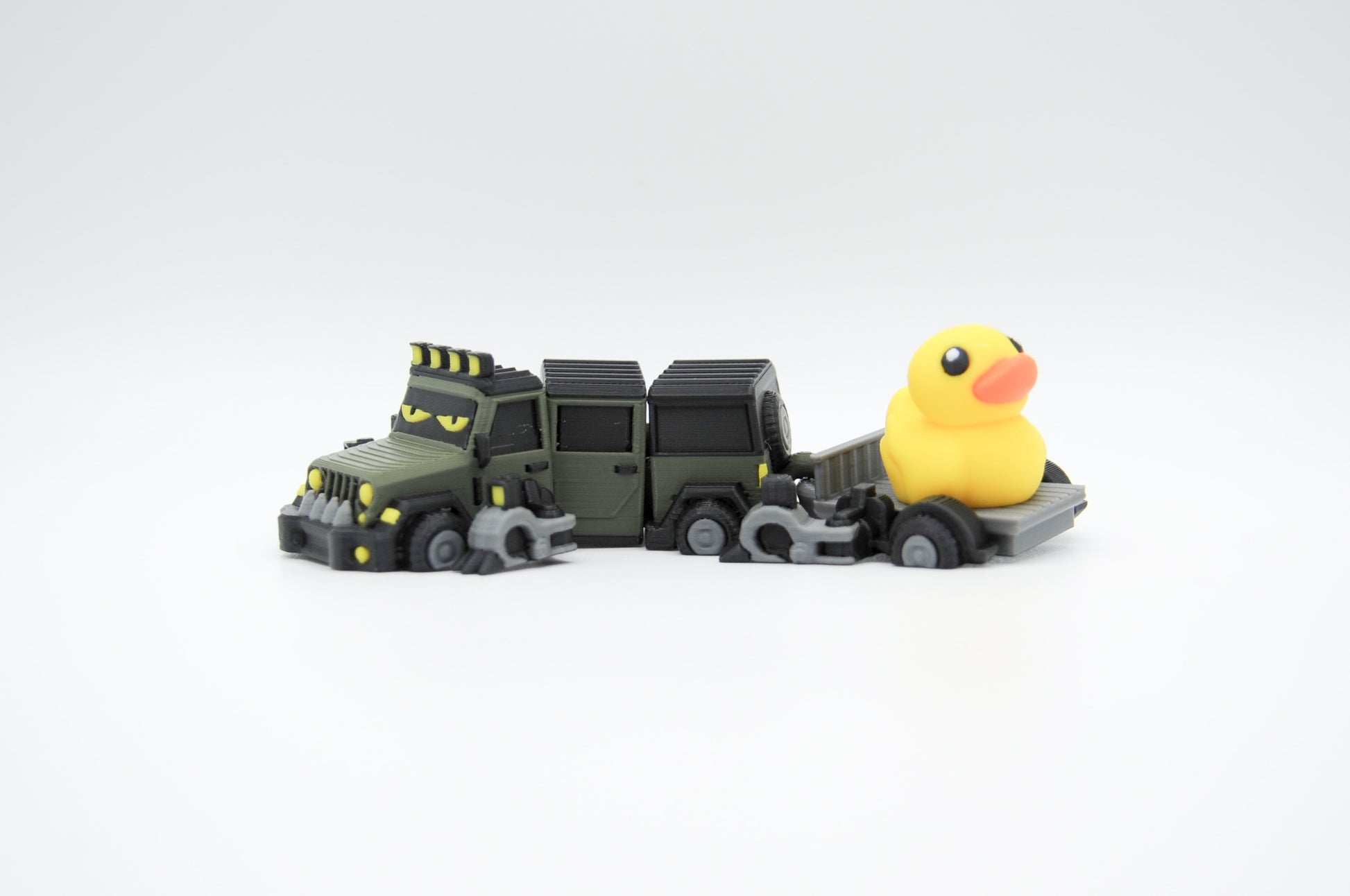 Alternate view of green Jeep Dragon 3D printed figure
