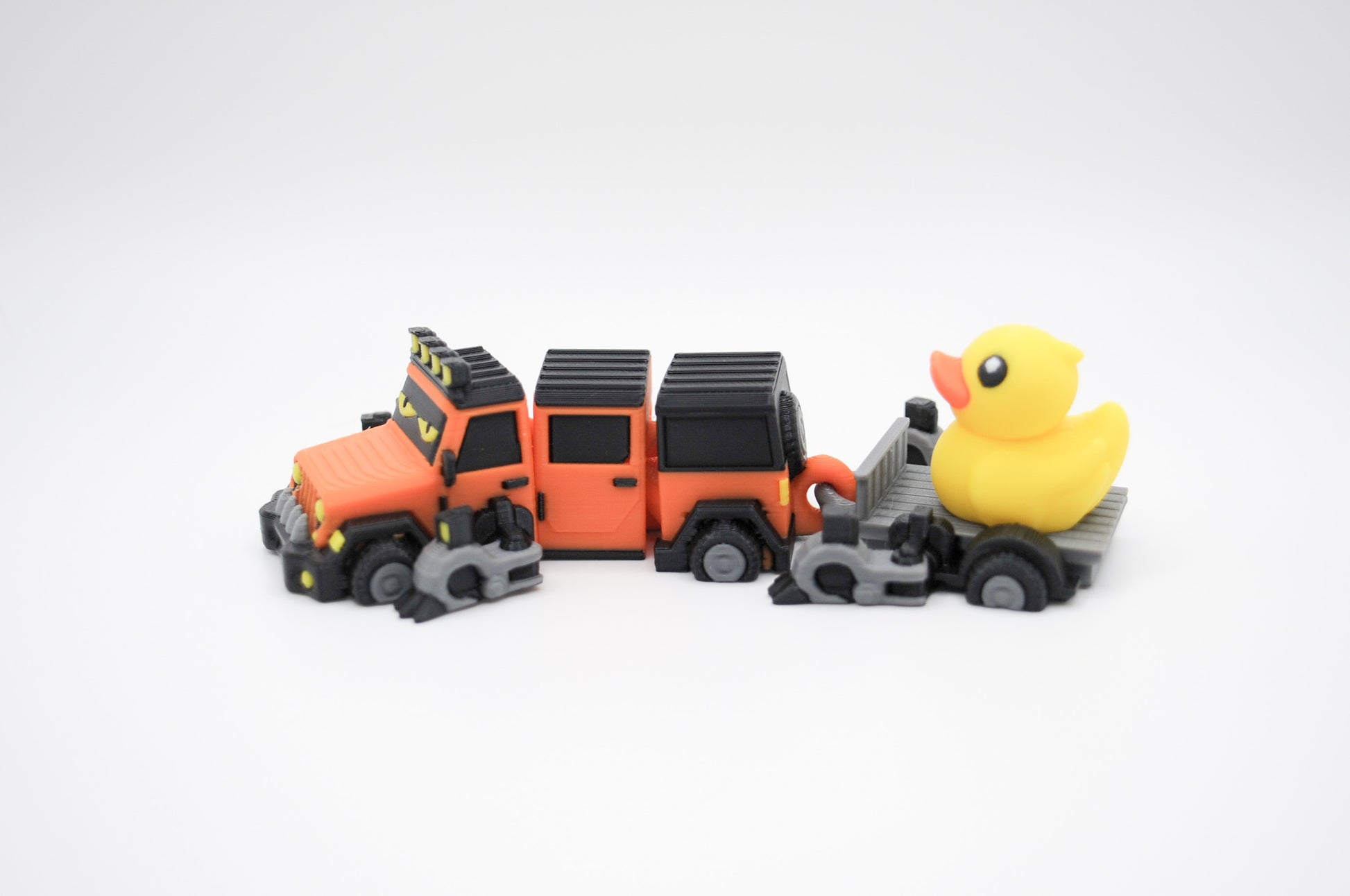 Orange Jeep Dragon articulated 3D printed figure