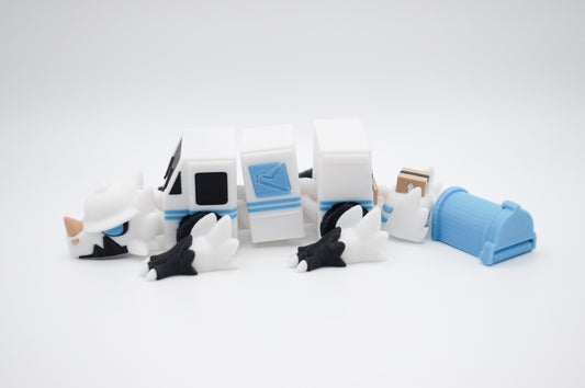 Mail themed articulated dragon 3D printed figure