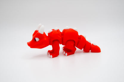 Mini Dragon red colorway 3D printed figure
