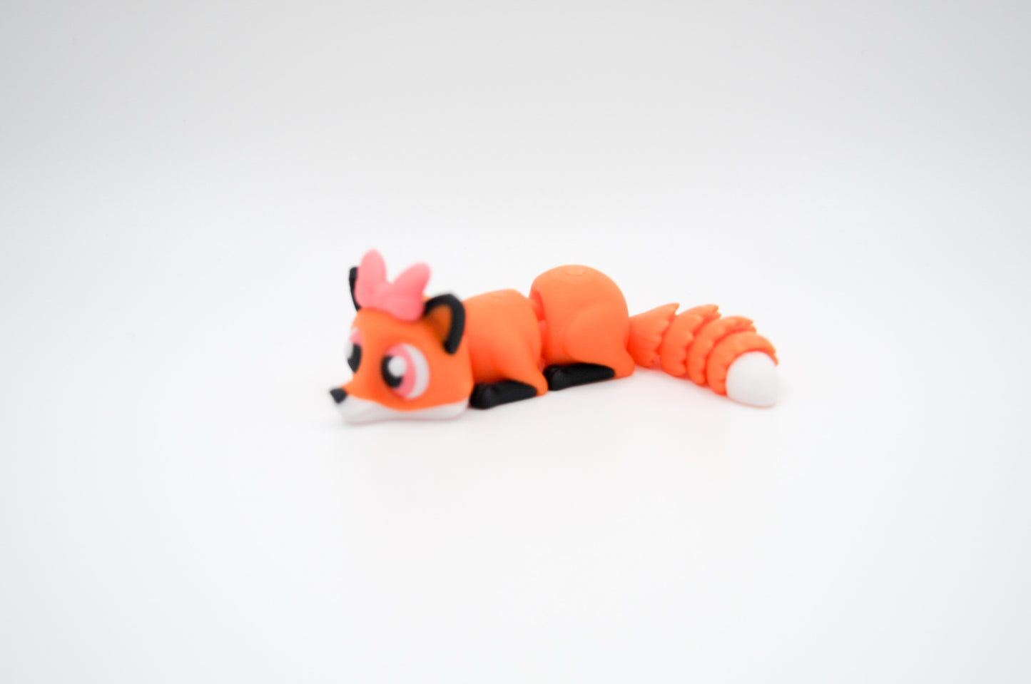 Mini fox orange with bow 3D printed figure