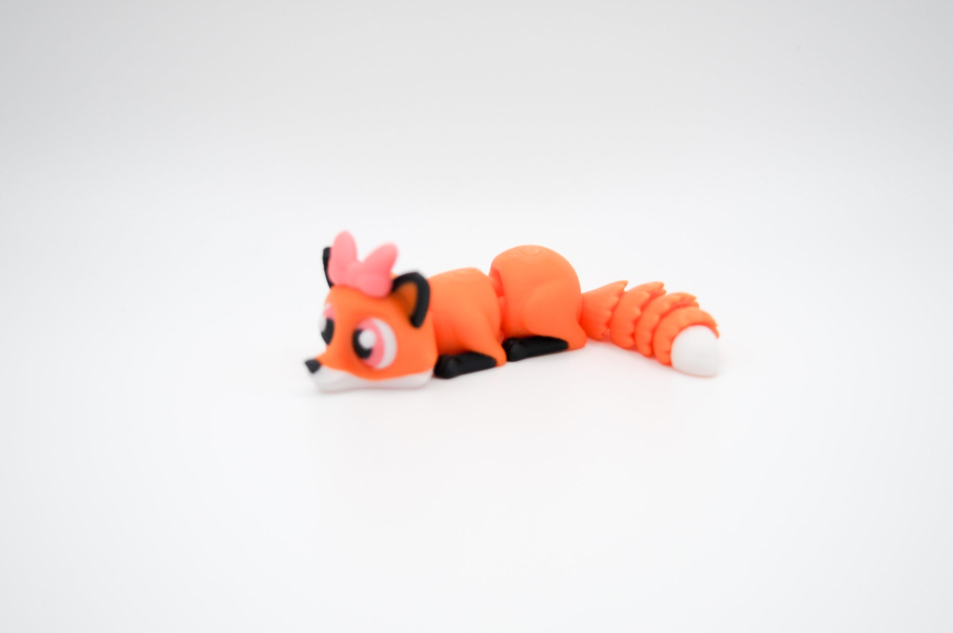 Mini fox orange with bow 3D printed figure