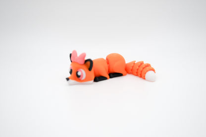 Mini fox orange with bow 3D printed figure