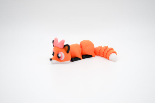 Mini fox orange with bow 3D printed figure