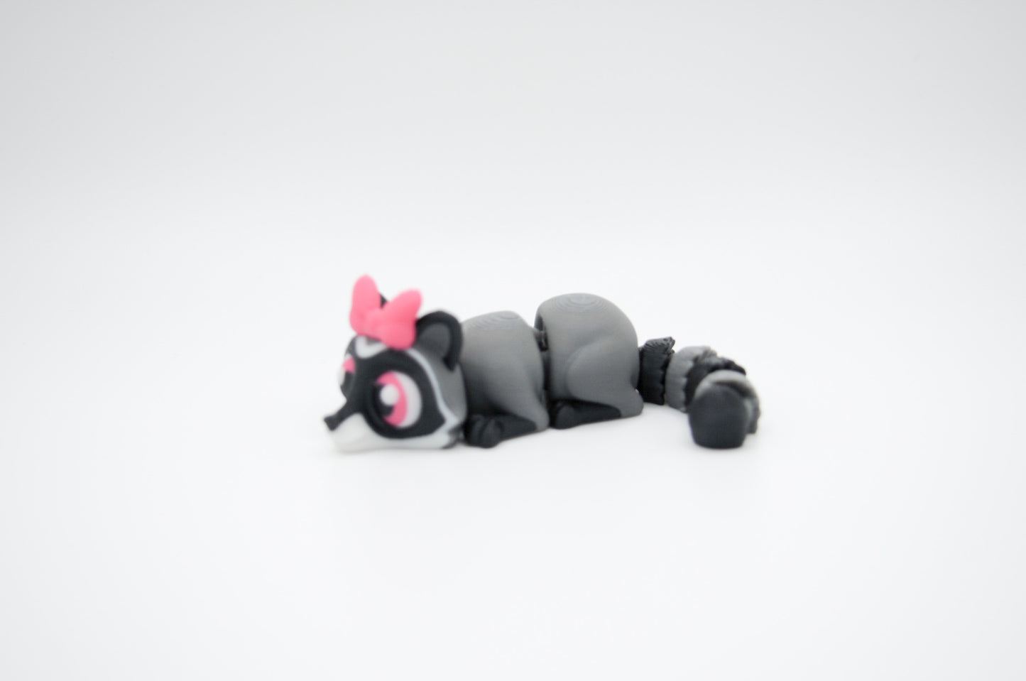 Mini raccoon with bow 3D printed figure