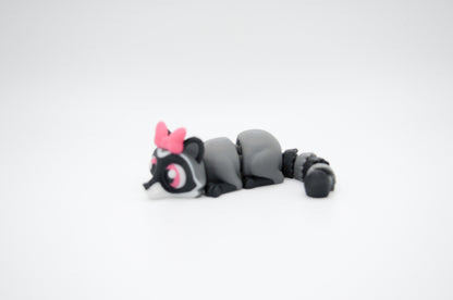 Mini raccoon with bow 3D printed figure