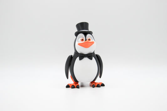 Penguin 3D printed figure with top hat