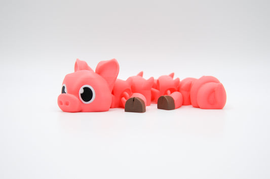 Pink articulated axolotl 3D printed figure