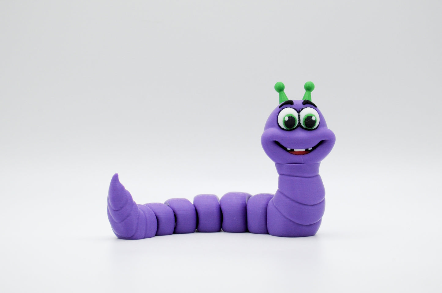 Purple caterpillar 3D printed figure
