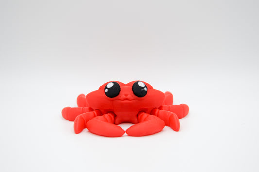 Red articulated crab 3D printed figure