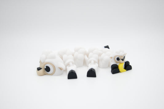 Sheep themed articulated dragon 3D printed figure