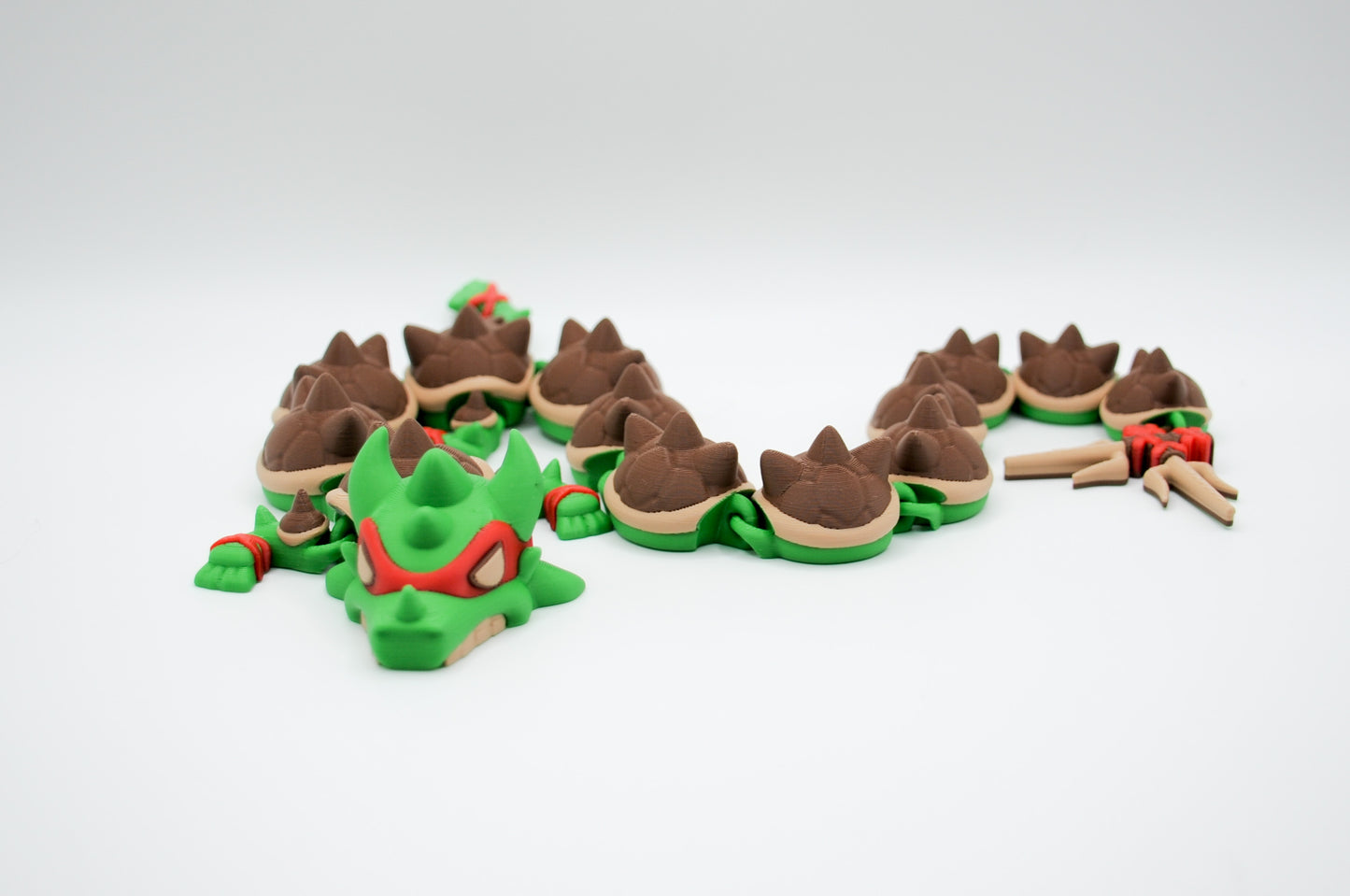 Spiked turtle dragon 3D printed figure front view