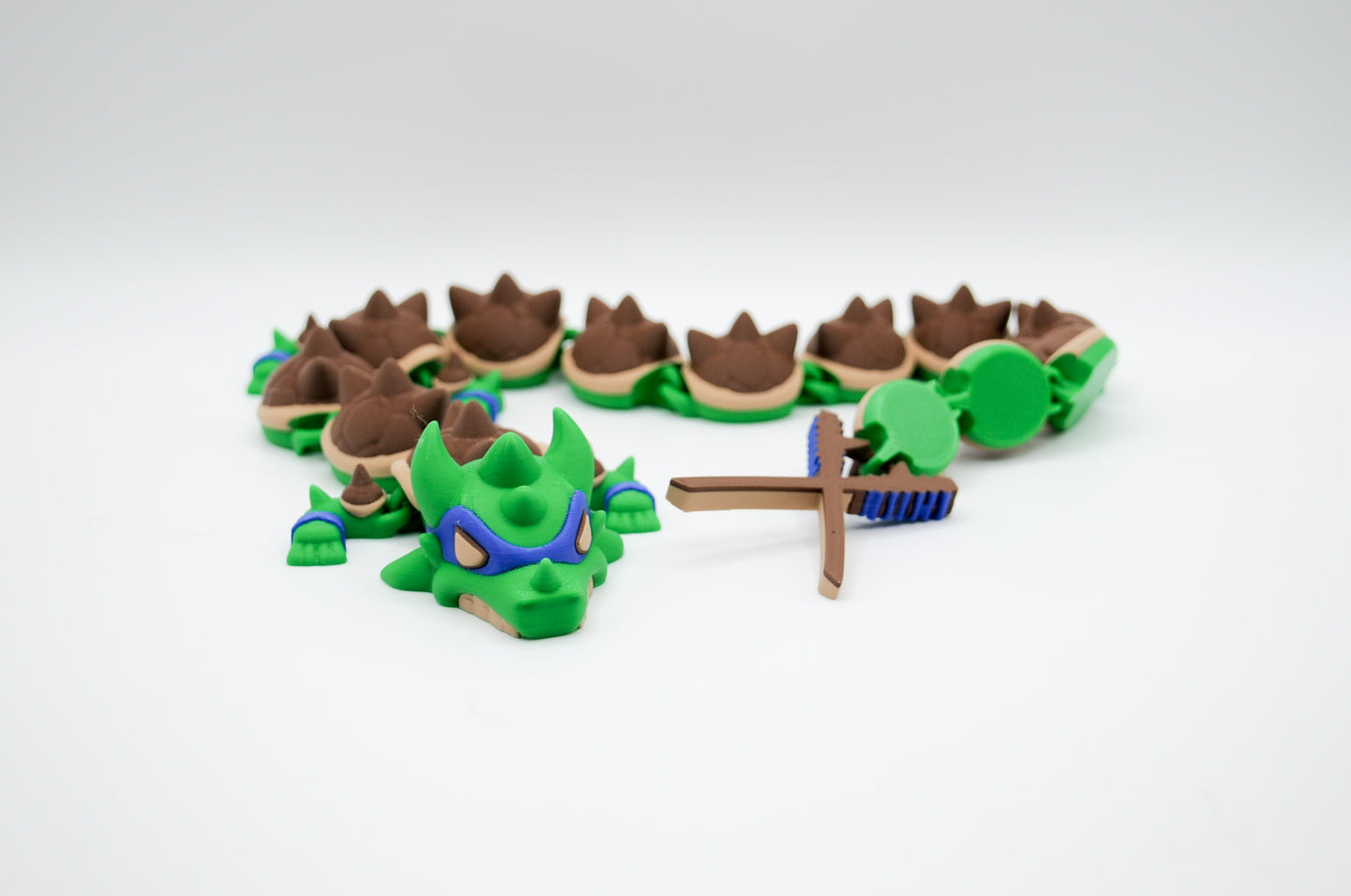Spiked turtle dragon 3D printed figure side view