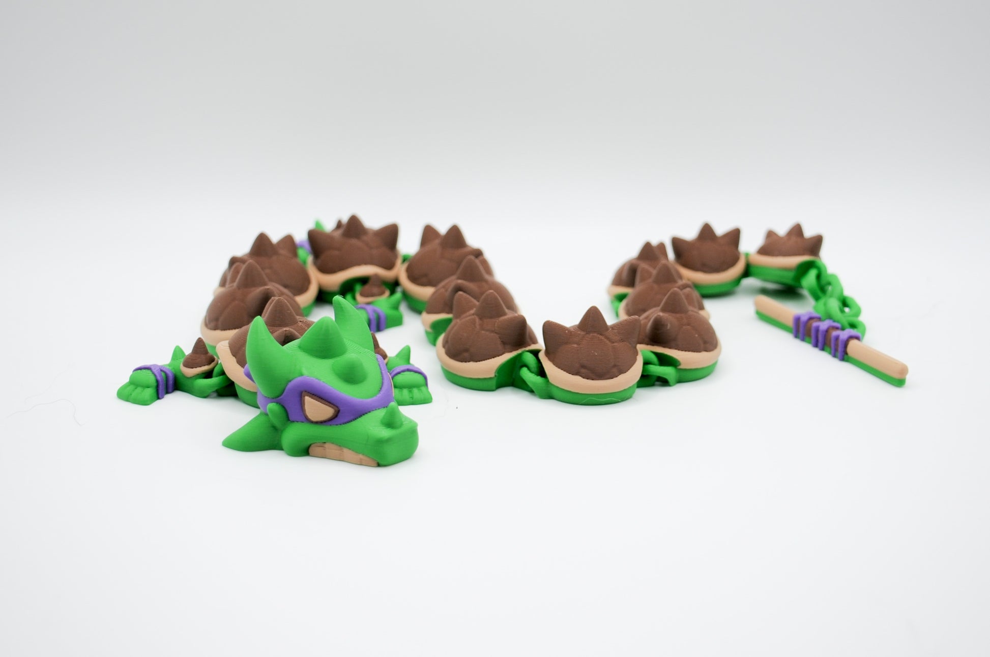 Alternate view of spiked turtle dragon 3D printed figure